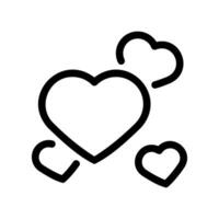 Love Symbol Icon Featuring One Large and Two Small Floating Hearts vector