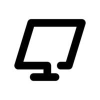 Outline Icon of a Computer Monitor Screen on a Stand for Desktop Use vector