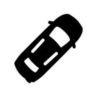Top Down Aerial View Silhouette of a Standard Sedan Automobile Icon vector