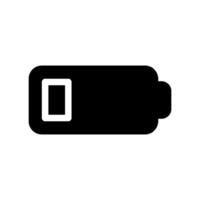 Battery icon in horizontal layout indicating a low power level remaining vector
