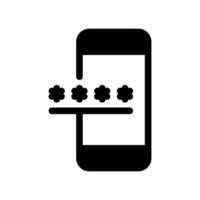 Smartphone Screen Showing Asterisks for Password Entry Field Input vector