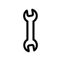 Single spanner or wrench tool icon symbolizing adjustment or mechanical repair vector