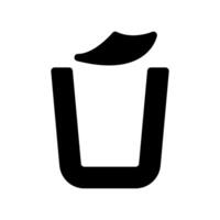Office waste basket icon showing crumpled paper being discarded vector