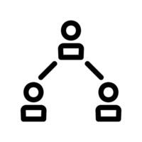 Simple Network Diagram Icon Showing Connected Nodes or People vector
