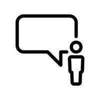 Person Icon with a Speech Bubble Indicating Communication or Talk vector