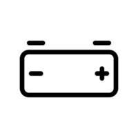 Simple icon resembling a vehicle battery with clearly marked positive and negative terminals vector