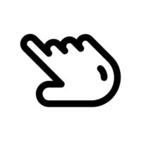 Pointing hand cursor icon used for digital interaction and element selection vector