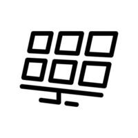 Angled Perspective View of Solar Panel Array Line Art Icon vector