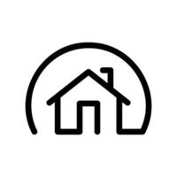 House Icon Enclosed Within a Circle Symbolizing Community or Area vector