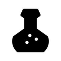 Laboratory Flask Icon with Flat Bottom Round Shape for Science Use vector