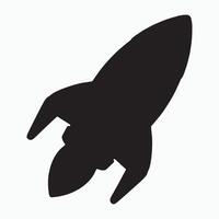 Silhouette Rocket Spaceship Tech Innovation Launch Icon.eps vector