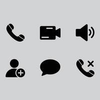 Communication Icons Set On Gray Background Including Phone And Message Symbols vector