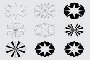 Geometric Shapes Illustration Set Featuring Symmetrical And Abstract Circular Elements vector