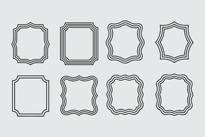 Set Of Decorative Black Frames With Diverse Shapes For Design Elements vector