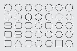 Collection Of Outline Geometric Shapes And Icons For Graphic Design vector