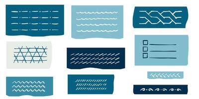 Square grid and striped notepad background with hand drawn lines and pencil texture vector