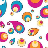 paisley pattern background. Colourful abstract circles. Seamless pattern vector