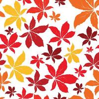 Beautiful background of green leaves. leaves pattern. Fall pattern leaves. Seamless pattern with maple and chestnut autumn leaves. vector