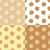 set of seamless patterns with Sweet apples. Collecting autumn harvest of fruits. Ornament for decoration and printing on fabric. Design element. image vector