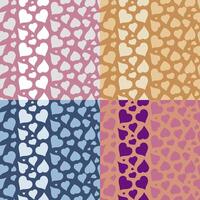 set of seamless patterns with hearts. Valentines day love simbol, heart pierced by an arrow. Ornament for decoration and printing on fabric. Design element. vector