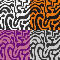 set of seamless patterns with abstract background of striped animal skin. Dark stripes of tiger on orange background. Ornament for decoration and printing on fabric. Design element. image vector