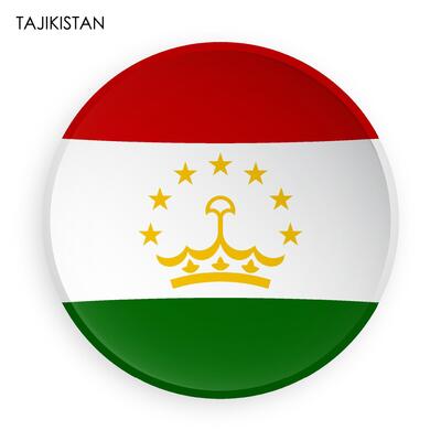TAJIKISTAN flag icon in modern neomorphism style. Button for mobile application or web. image on white background