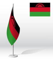 MALAWI flag on flagpole for registration of solemn event, meeting foreign guests. National independence day of MALAWI. Realistic 3D on white vector