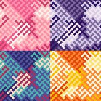 Set of abstract geometric SEAMLESS patterns with fractal ornament. Spring and summer ornates for decoration and printing on fabric. Easy editable color. Design element. image vector