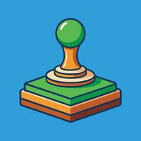 Green Joystick Isometric Illustration Simple Graphic Design Controller Gamepad vector