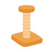 illustration of a cute scratching post with soft platform for cats to play and stretch. vector