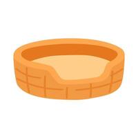 illustration of a cute round cat bed with high sides and soft sleeping surface. vector