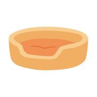 Soft cozy dog bed for sleeping and resting. Flat cartoon isolated pet accessory. vector