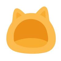 illustration of a cute soft cat bed with rounded shape and small pointed ears. vector