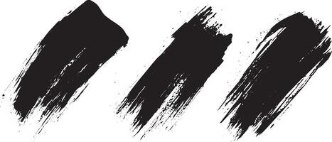 Abstract Vertical Black Brush Strokes with Grunge Texture, Ink Smear Art for Graphic Design vector