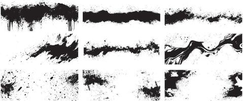 Dynamic Ink Splatter and Fluid Brush Stroke Textures for Creative Backgrounds vector