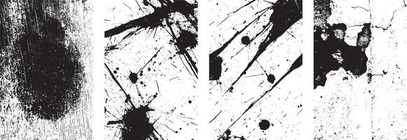 Black Ink Splatter and Grunge Wall Texture Bundle, High Resolution Abstract Backgrounds vector