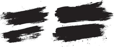 Grunge Black Brush Stroke Set, Abstract Paint Textures for Graphic Design and Backgrounds vector