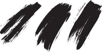 Black Grunge Brush Strokes, Abstract Ink Texture Elements for Graphic Design vector