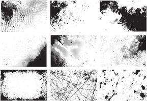 Abstract Ink Splatter and Halftone Texture Set for Creative Backgrounds vector