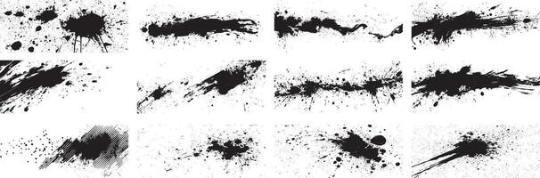 Dynamic Ink Splatter and Brush Stroke Collection for Creative Designs vector