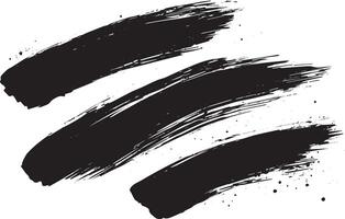 Diagonal Grunge Black Brush Strokes with Ink Splatter, Abstract Textured Paint Elements for Design vector
