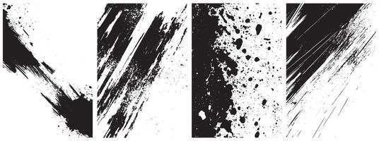 Grunge Ink Brush Strokes and Splatter Texture Set vector