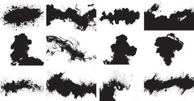 Abstract Ink Splatter and Flowing Ink Textures for Creative Designs vector