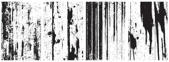 Grunge Drip and Scratch Textures, Vertical Splatter, Worn Wood Grain, and Distressed Grunge Overlays vector