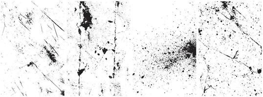Grunge Ink and Scratch Texture Pack, High-Contrast Splatter, Drip, and Distressed Overlays for Graphic Design vector