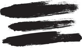 Grunge Horizontal Black Brush Strokes with Splatter Texture, Abstract Paint Smears for Graphic Design vector