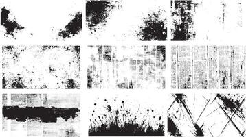 Grunge Ink Splatters, Newspaper Texture, and Abstract Brush Strokes for Creative Backgrounds vector
