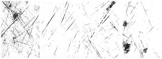 Scratched Surface Texture Set, Grunge Scratch and Abrasion Overlay Collection vector
