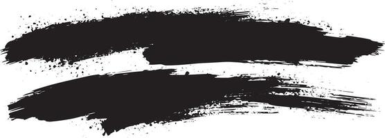 Grunge Paint Brush Stroke Set, Black Ink Splatter Texture for Graphic Design and Backgrounds vector
