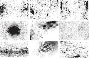 Halftone Ink Splatter and Distressed Texture Set for Creative Backgrounds vector